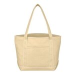 Full Color Cotton Canvas Boat Tote Bag - Natural