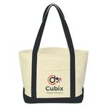 Full Color Cotton Canvas Tote Bag - White-black