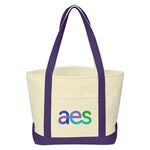 Full Color Cotton Canvas Tote Bag - White-purple