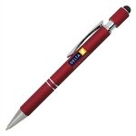 Halcyon® Executive Metal Spin Top Pen with Stylus, Full Col - Red