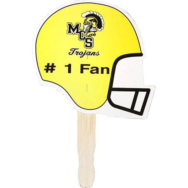 Main Product Image for Custom Imprinted Helmet Shape Hand Fan