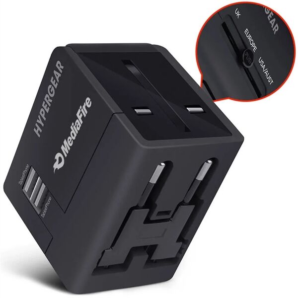 Main Product Image for Custom Printed Hypergear All-in-One World Travel Adapter