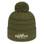 In Stock Cable Knit Cap - Olive