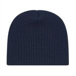 In Stock Ribbed Knit Beanie - True Navy Blue