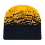 In Stock Static Pattern Knit Beanie - Black-gold