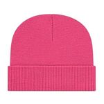 Knit Cap with Ribbed Cuff - Magenta Pink