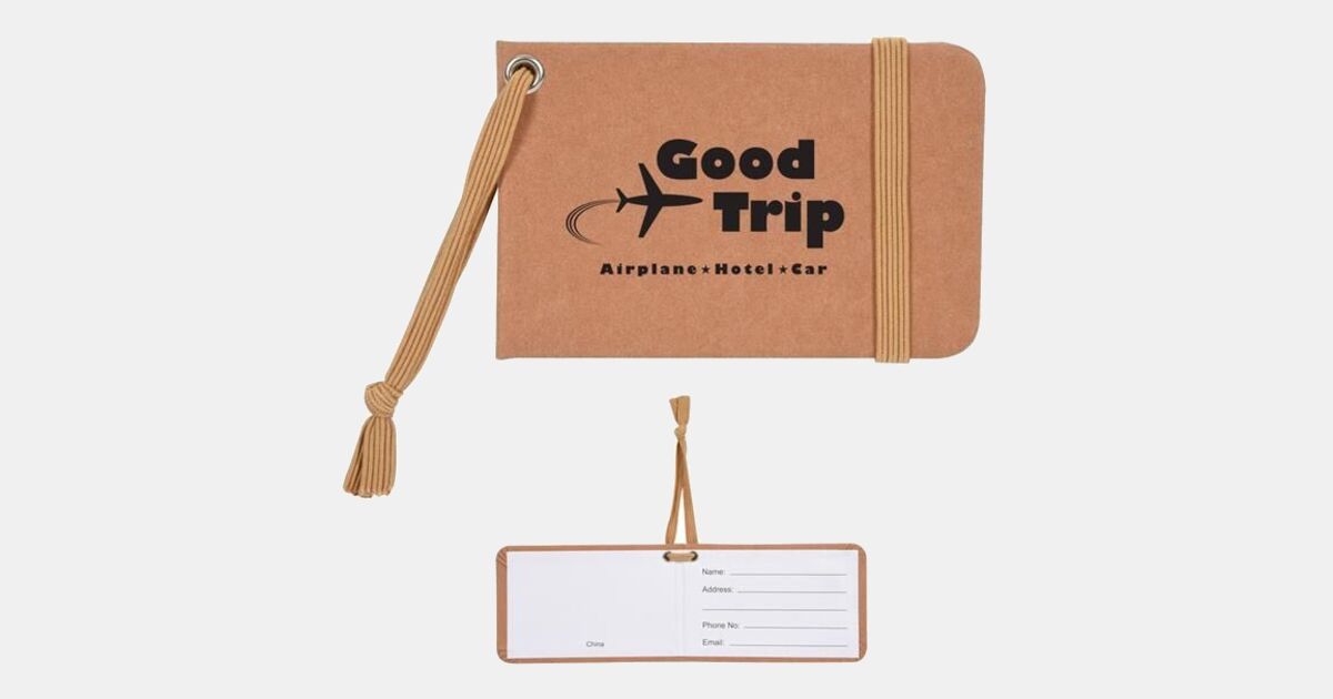 KRAFT PAPER LUGGAGE TAG with your logo