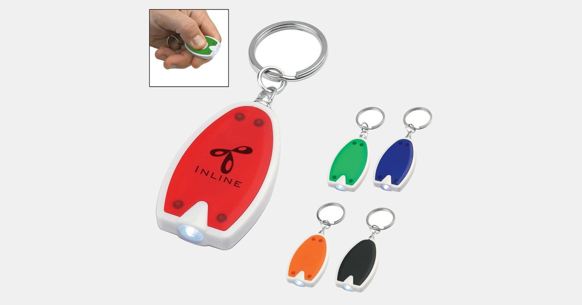 Custom Printed LED Key Chain with your logo | MiniThrowBalls.com