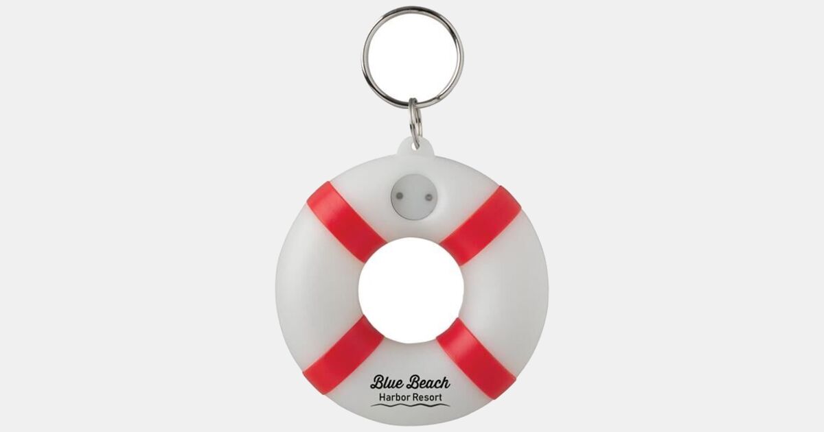 Light Up Floating Lifesaver Keytag with your logo | MiniThrowBalls.com