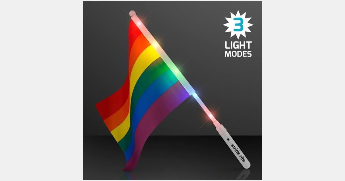 Custom Printed Light Up Rainbow Flag with your logo