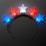 Light Up Stars Headband Red, White 