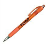 Mardi Gras Grip Pen - Transparent Orange