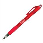 Mardi Gras Grip Pen - Transparent Red