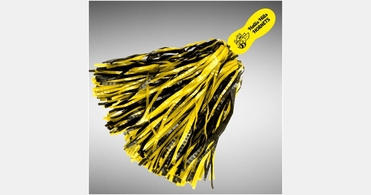 Custom Pom Poms w/ 12 in. Handle - 500 Streamers - Athletic Gold - Printed  School Supplies | Campus Marketing Specialists