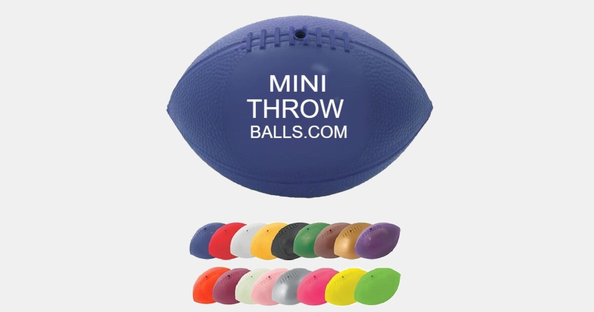 Custom Printed Mini Soft Throw Vinyl Footballs 7" with your logo