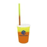 Mood 12 oz. Stadium Cup/Straw/Lid Set - Yellow to Orange