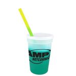 Mood 17 oz. Stadium Cup/Straw/Lid Set - Frosted to Green