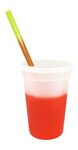 Mood 17 oz. Stadium Cup/Straw/Lid Set - Frosted to Orange