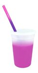 Mood 17 oz. Stadium Cup/Straw/Lid Set - Frosted to Pink