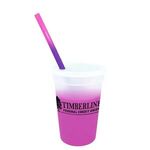 Mood 17 oz. Stadium Cup/Straw/Lid Set - Frosted to Pink