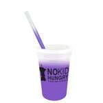 Mood 17 oz. Stadium Cup/Straw/Lid Set - Frosted to Purple