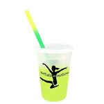 Mood 17 oz. Stadium Cup/Straw/Lid Set - Frosted to Yellow