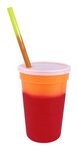 Mood 17 oz. Stadium Cup/Straw/Lid Set - Orange To Tropical Red