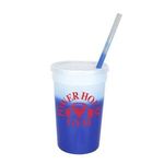 Mood 22 oz. Stadium Cup/Straw/Lid Set - Frosted to Blue