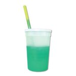 Mood 22 oz. Stadium Cup/Straw/Lid Set - Frosted to Green