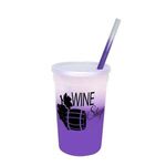 Mood 22 oz. Stadium Cup/Straw/Lid Set - Frosted to Purple