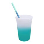 Mood 22 oz. Stadium Cup/Straw/Lid Set - Frosted To Turquoise