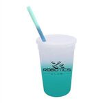 Mood 22 oz. Stadium Cup/Straw/Lid Set - Frosted To Turquoise