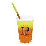 Mood 22 oz. Stadium Cup/Straw/Lid Set - Yellow to Orange