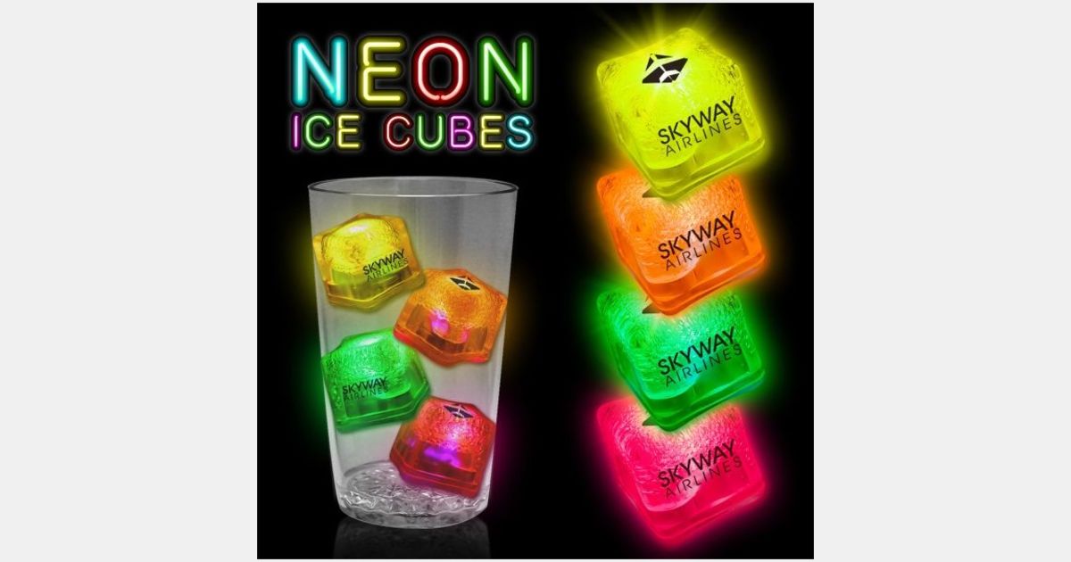 Imprinted Light Up Ice Cubes Neon