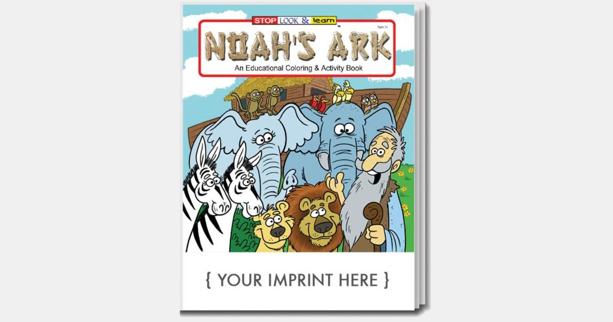Noah's Ark Coloring And Activity Book USA Made with your logo ...