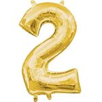 Number Foil Balloons - Gold