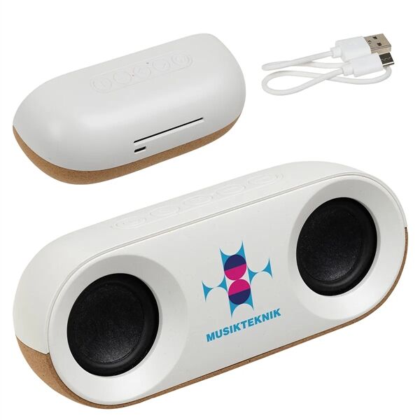 Main Product Image for Custom Printed Ovation 10W FSC(R) Recycled Cork Stereo Speaker