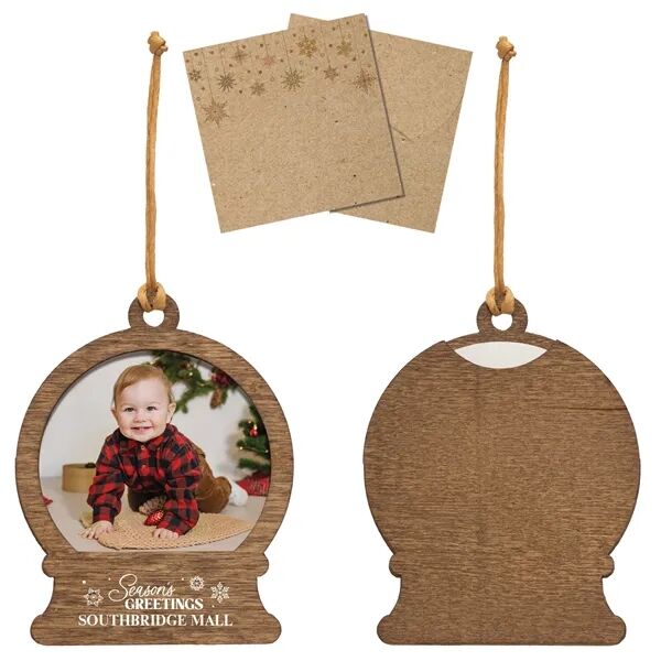 Main Product Image for Photo Snowglobe Wood Holiday Christmas Tree Ornament