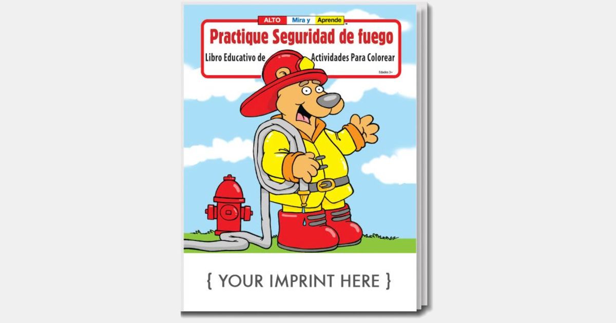 Fire Safety Spanish Coloring And Activity Book with your logo ...