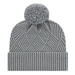 Premium Diagonal Weave Knit Cap with Cuff - Heather Gray