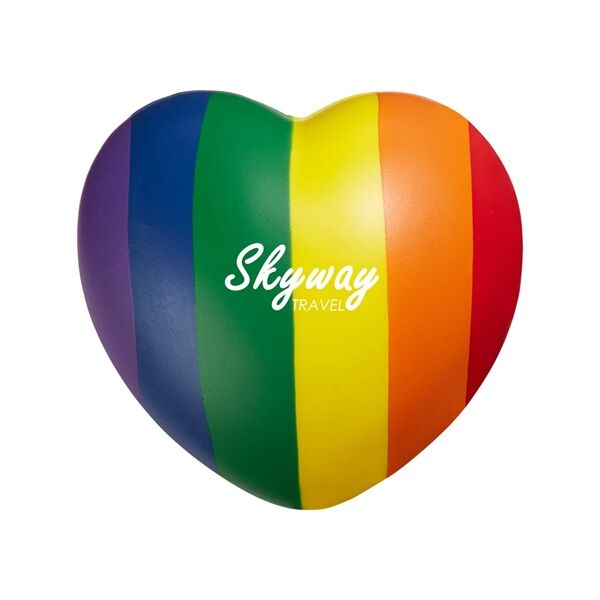 Main Product Image for Custom Printed Rainbow Pride Heart Stress Reliever