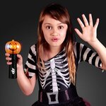 Pumpkin Fun Halloween Wand With Spinning Lights -  