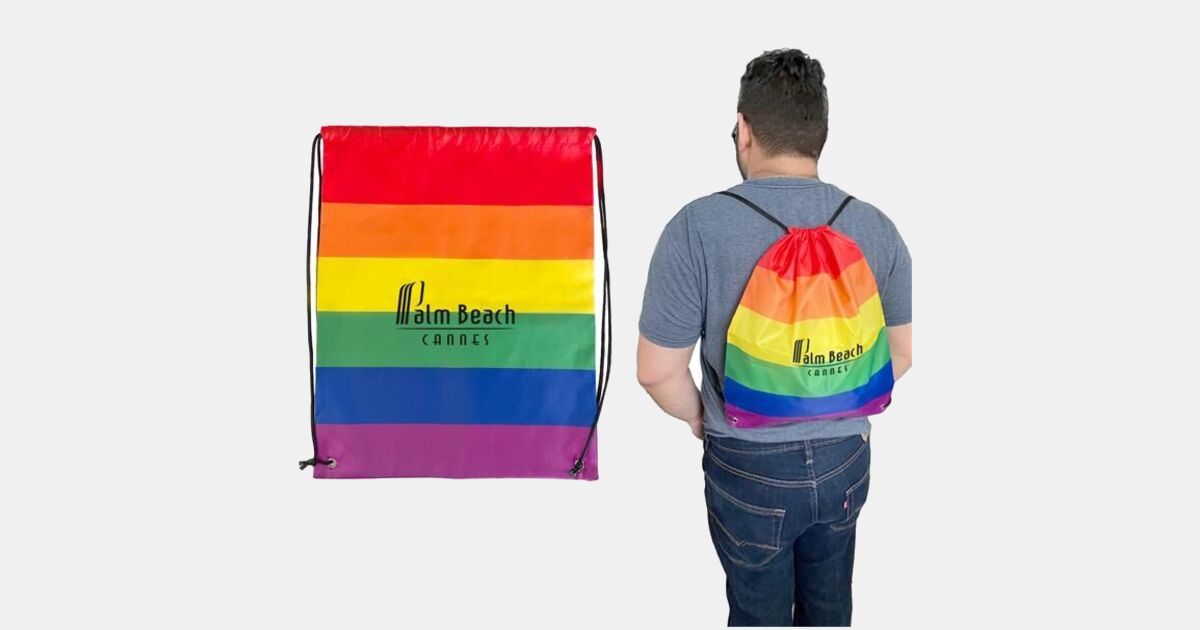 Rainbow Backpack with your logo | MiniThrowBalls.com