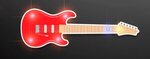 Red Guitar Flashing LED Light Pin - Red-brown-white