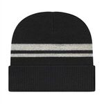 Reflective Knit Cap w/ Cuff - Black