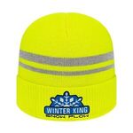 Reflective Knit Cap w/ Cuff - Hi-vis Yellow