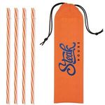 Reusable Straws in Full Color Drawstring Pouch -  