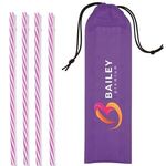 Reusable Straws in Full Color Drawstring Pouch -  