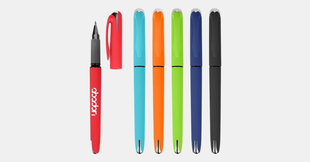 SANTA CRUZ VELVET TOUCH GEL PEN with your logo | MiniThrowBalls.com
