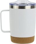 Sapora 12 oz Vacuum Insulated Stainless Steel Mug with Cork - Medium White